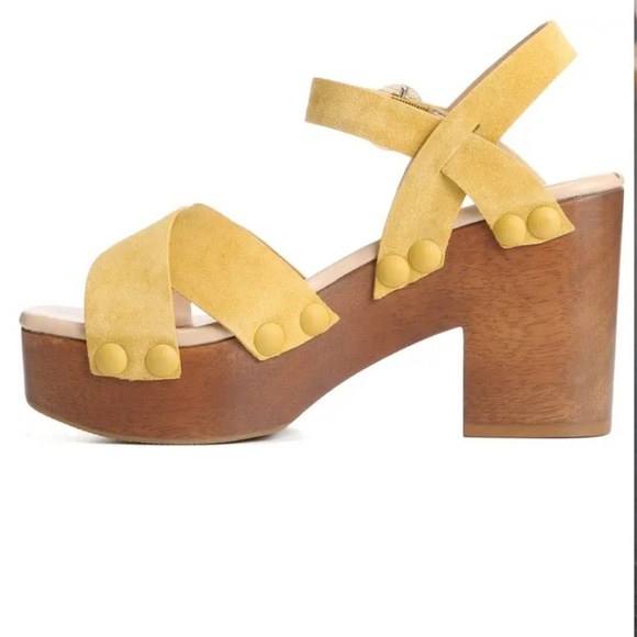 Sam Edelman Josefine mustard suede leather boho sandals Sz 9 1/2 new - Picture 3 of 10